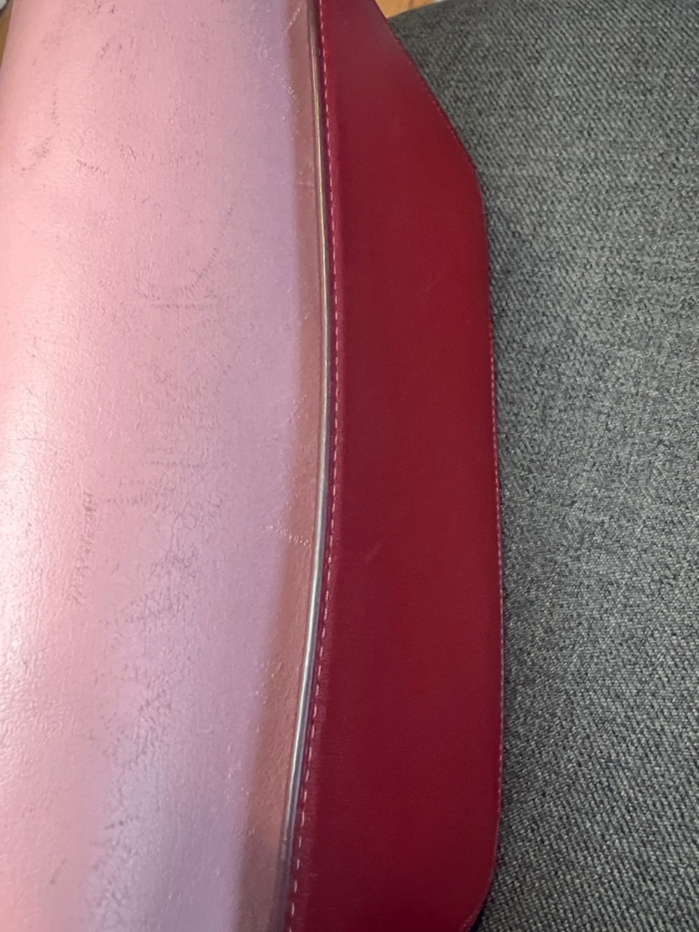 Coach Two-Tone Pink and Red Leather Crossbody with Signature 'C' Clasp - Picture 6 of 10